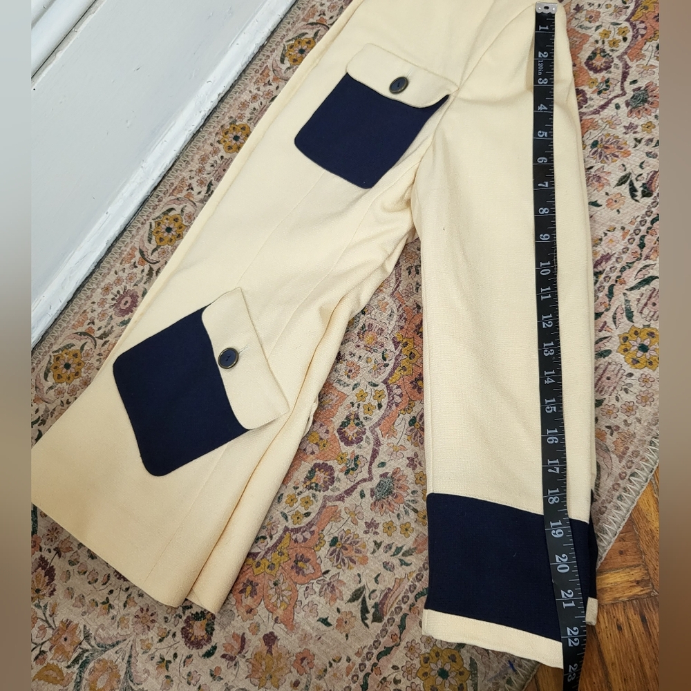 FENDI Vintage Blazer Size M* Woold Blend Patch Pockets Designer Tailor Fit Ivory - Picture 10 of 16